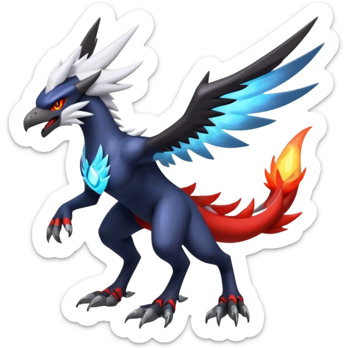 Shiny Dark Nargacuga-Zekrom-Reshiram-Silvally-Noivern-Hybrid (Full body) sticker