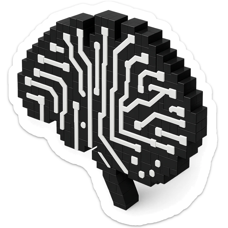 Make it voxel and bnw sticker