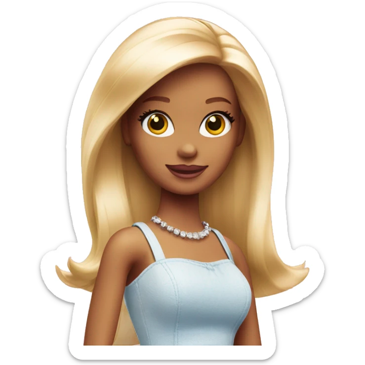 shy barbie sticker