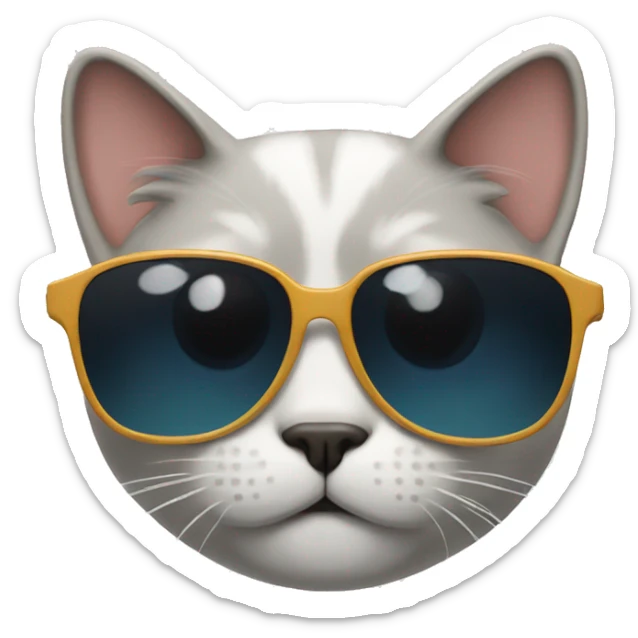 Cat with sunglasses sticker