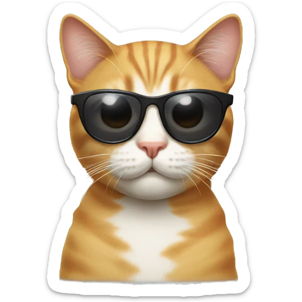 Cat with sunglasses sticker