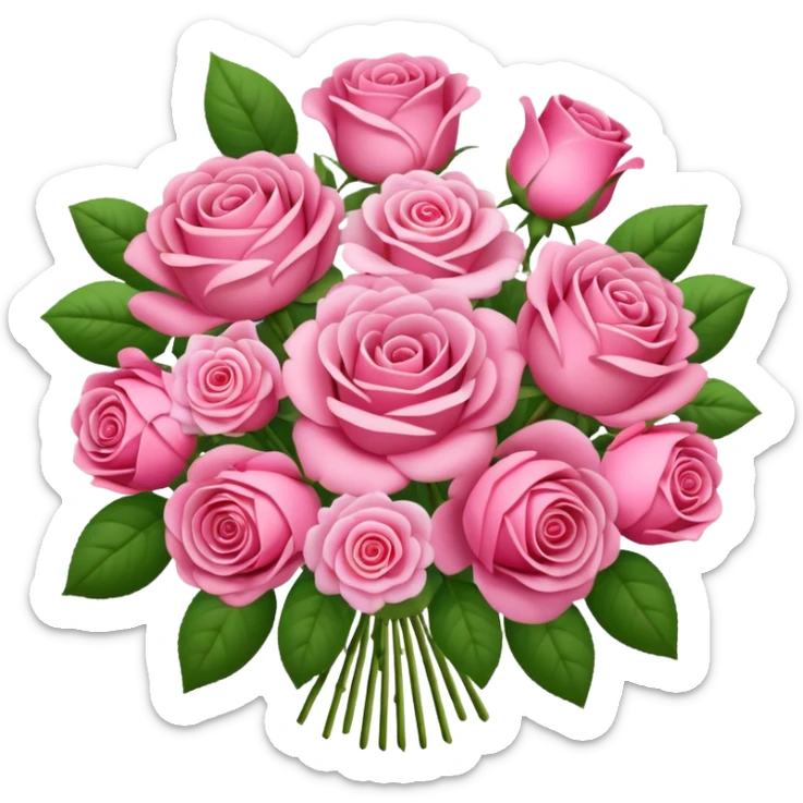 Huge pink flower bouquet with different flowers and pink tones and roses sticker