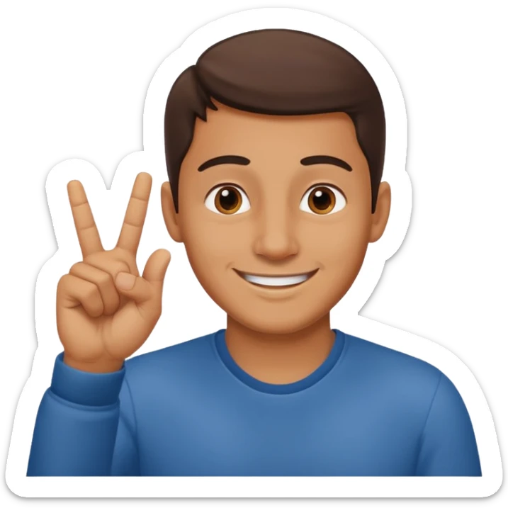 Un hombre introduciendo la nariz entre los dedos mientras hacen gesto de Ok sticker