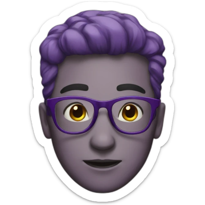 purple glasses sticker