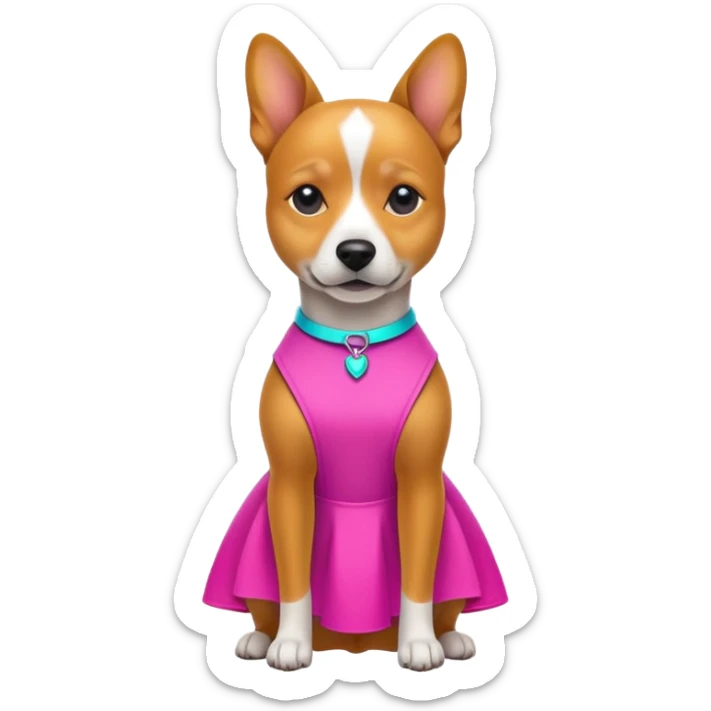 DOG wearring neon fashion dress sticker