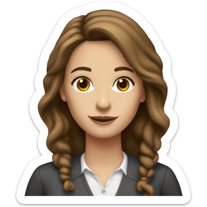 white tall alabama woman teacher with brown hair and hazel eyes sticker