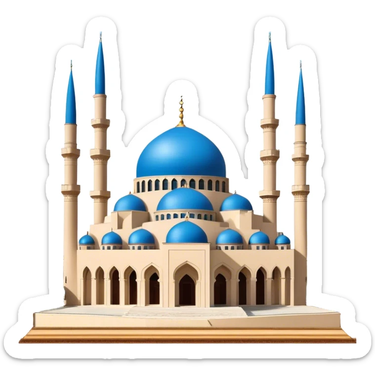 Mohammad Al-Amin Mosque Emoji of Beirut – Featuring its blue dome, tall minarets, and Arabic calligraphy. sticker