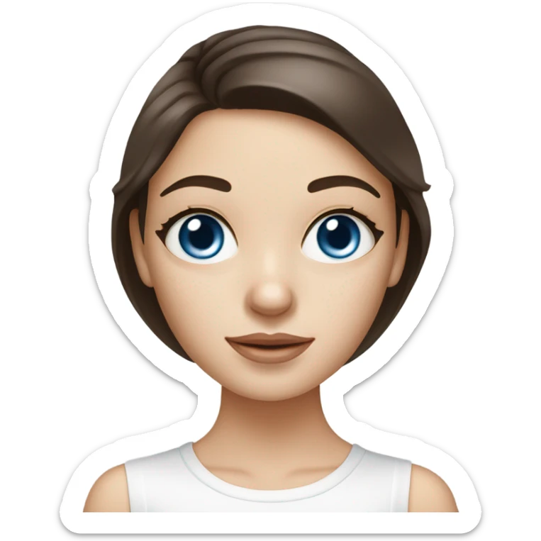 Skin care cream under eyes on white freackles skin of a brunett blue eyes girl  sticker