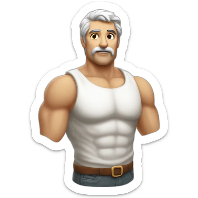 homem musculoso igual a Roma antiga. Mármore branco. Sem roupas. O bico do peito está em destaque sticker