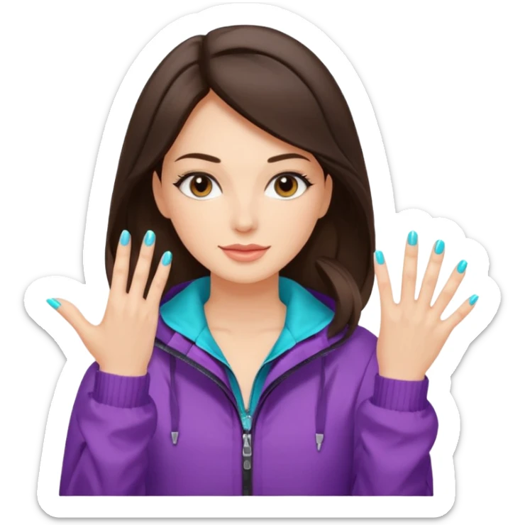 Brunette a manicure at nail salon wind club and I love it when I love it  sticker