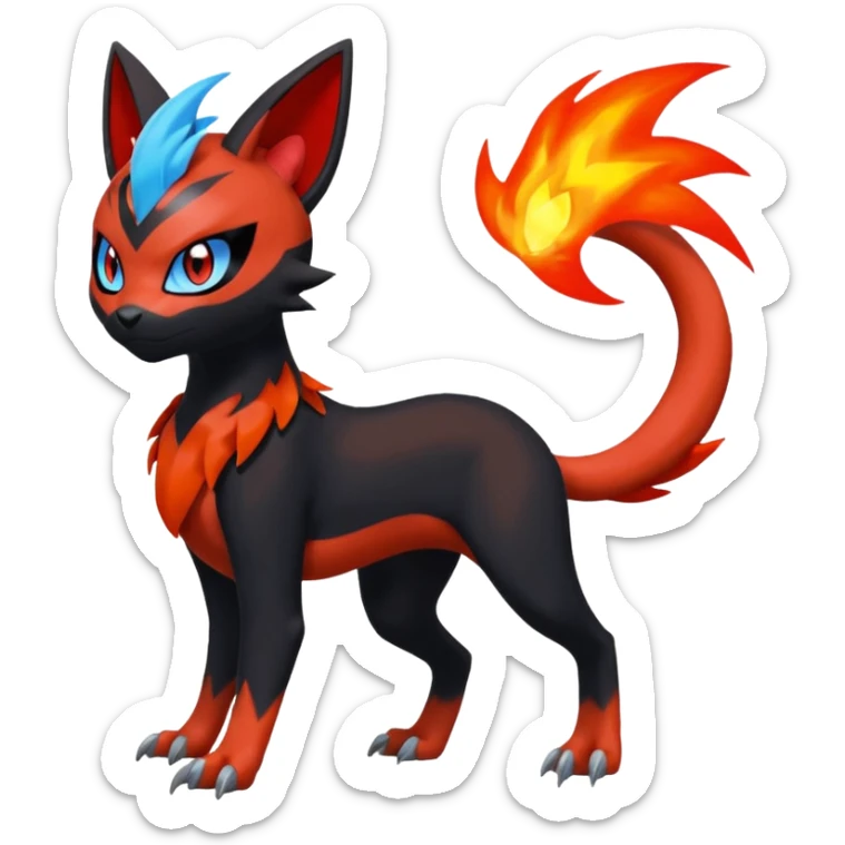 Meloetta-Litten-Guilmon-Darkrai-Pokémon-Fakémon-fusion-hybrid-creature sticker