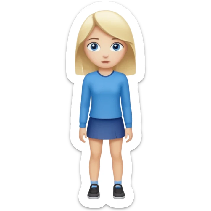 blue eyes blonde girl TRYING TO GET SOMEONES ATTENTION FULL BODY STANDING UP sticker