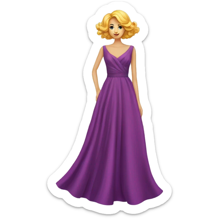 An emoji of a stylish dress, typically elegant and suitable for special occasions, with a vibrant color and flowing design sticker
