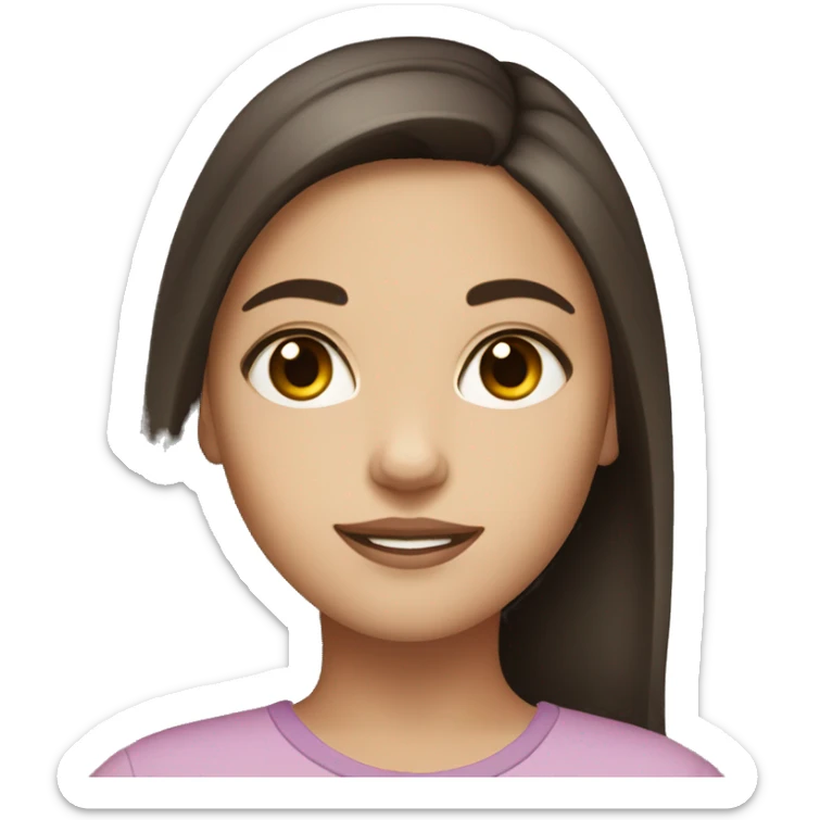 girl with fair skin and dark brown hair, and hazel eyes sticker