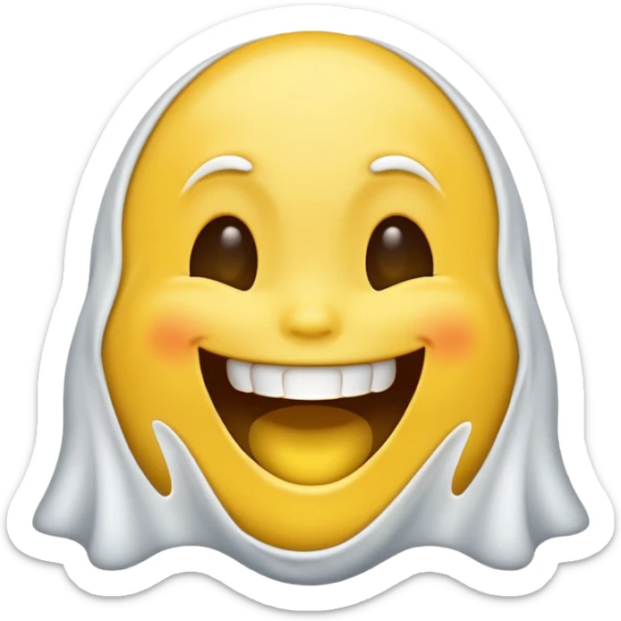 Emojis qui rigole fusionné avec l’emojis fantôme 👻 sticker