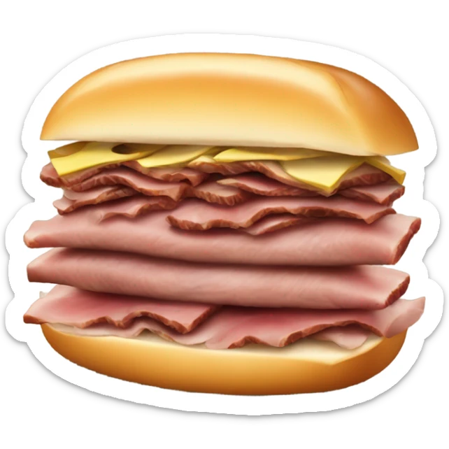Sliced roast beef on a hoagie bun sticker