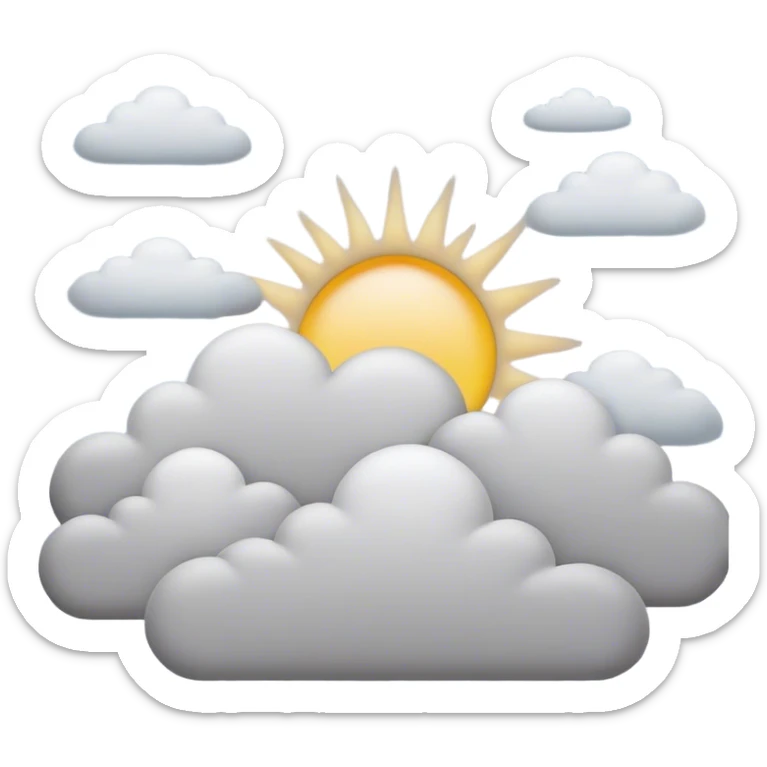Cinematic Realistic Altostratus Emoji, Soft and gray, with mid-level clouds spreading evenly across the sky. The clouds create a smooth, overcast layer that dulls the sun’s light, giving the world a peaceful, muted tone. Soft glowing outline, capturing the essence of calm, muted skies and gentle transitions in an altostratus cloud! sticker