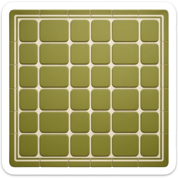 An olive green, long, tiled, top view of a place mat like the one in the image.  sticker