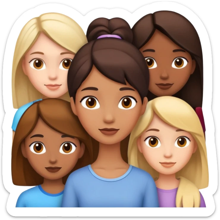 girl with a lot of friends  sticker
