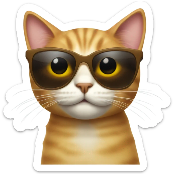 Cat with sunglasses sticker