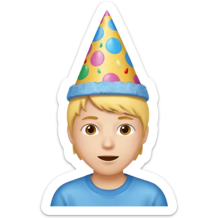 Emoji  (précisément celui-ci😅i)emoji goutte de sueur😅qui fête anniversaire  sticker
