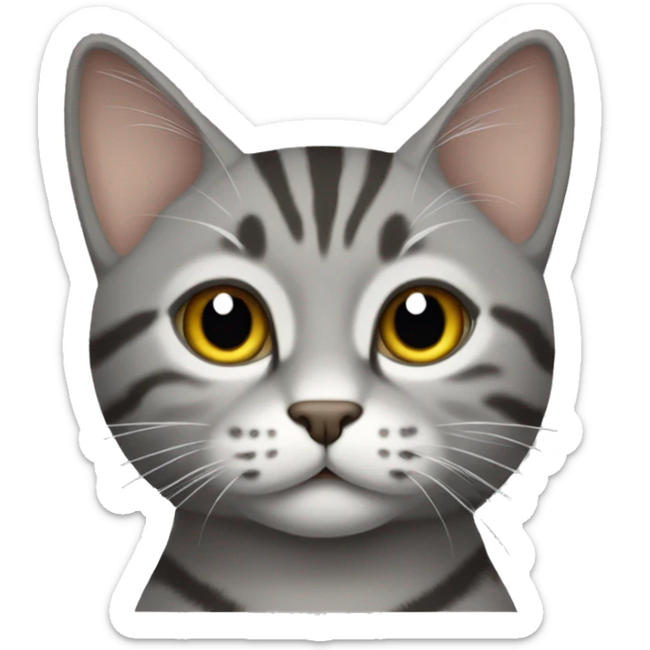 Grey tabby cat sticker