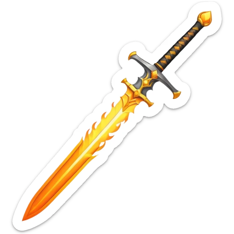 sword on fire emoji style
- Designs that remind you of the blade of Japanese animation extinction sticker