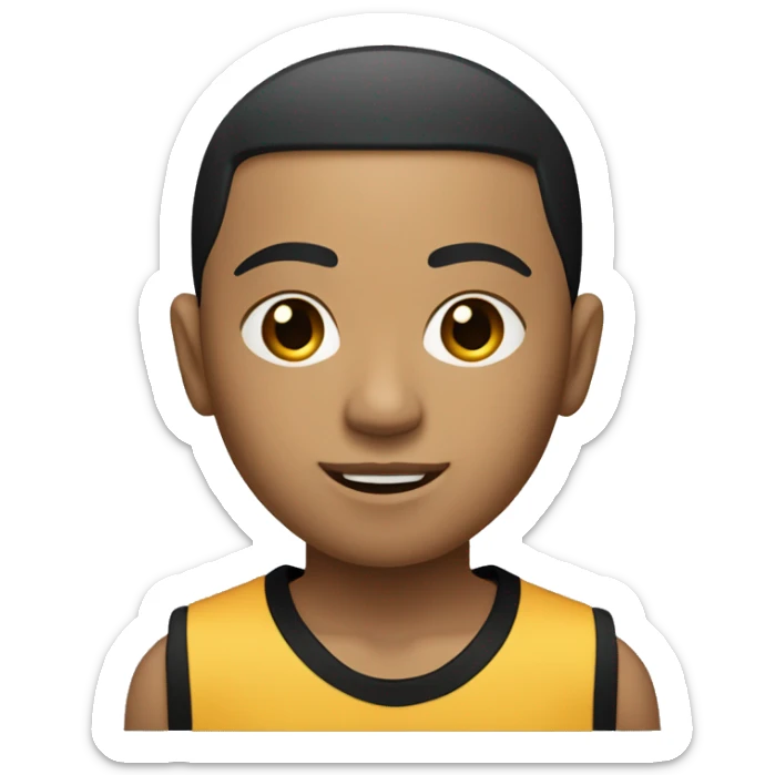 Mexican boy standing 6’1 with a buzz cut and a line up black hair wearing all black and jordan 4s sticker