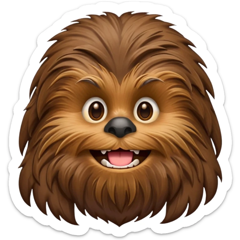 pero la cara de chewbacca en formato png con menos detalle y sonriente sticker