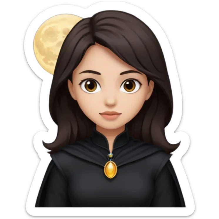 Shadow Moon from American Gods with dark brown hair, black outfit sticker
