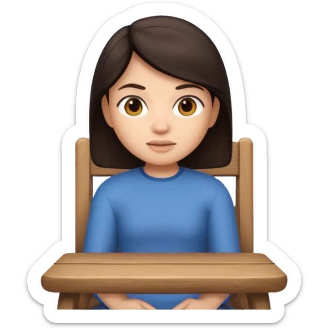 Memoji sitting on a chair from behind (pnly hair and back of the chair shown) focusing  sticker