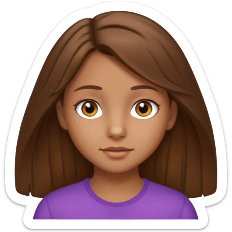 A girl with 2c brown hair like 14 inch hair a little tan skin and hazel brown eyes sticker