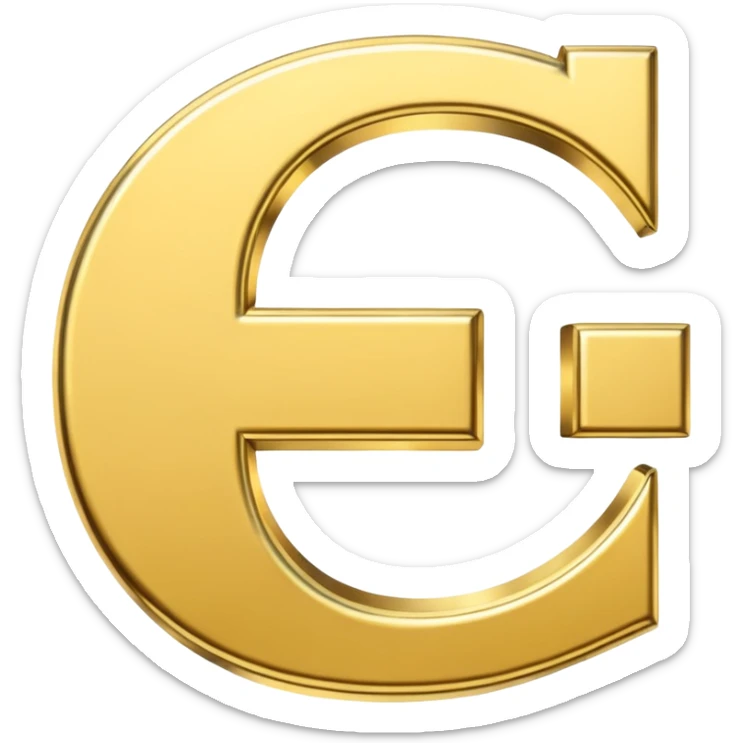 Currency crypto money symbol for the money "Fcoins" letter F in gold sticker