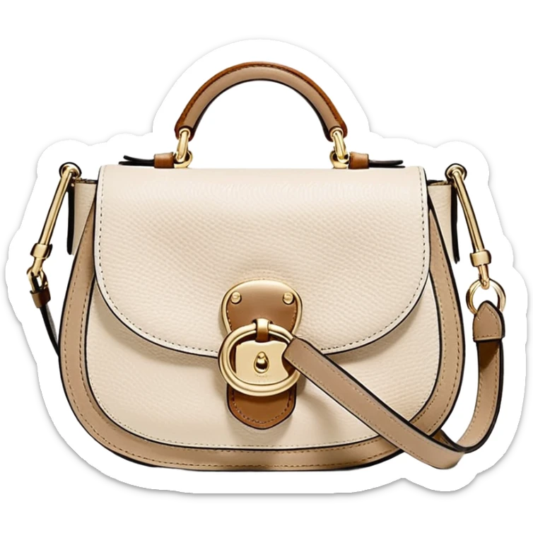 Coach Women's Hadley Mini Crossbody Bag in Pebbled Leather white beige
 sticker