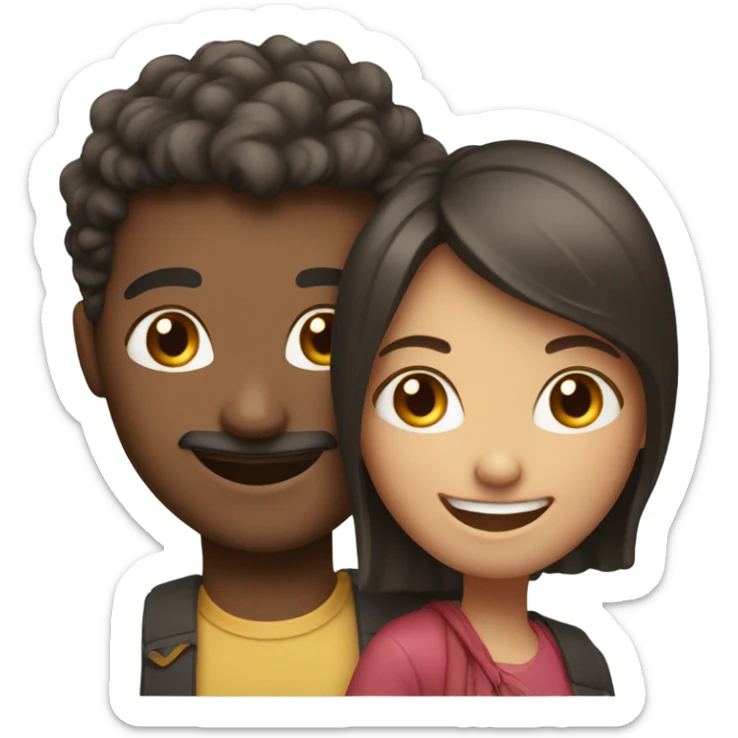 smiling couple sticker