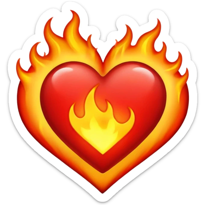 Hot heart sticker