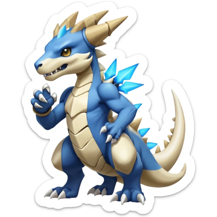 Manectric-Lucio-Cubone-Marowak-Draco-Fakémon-hybrid-creature (full body), 4 legs sticker