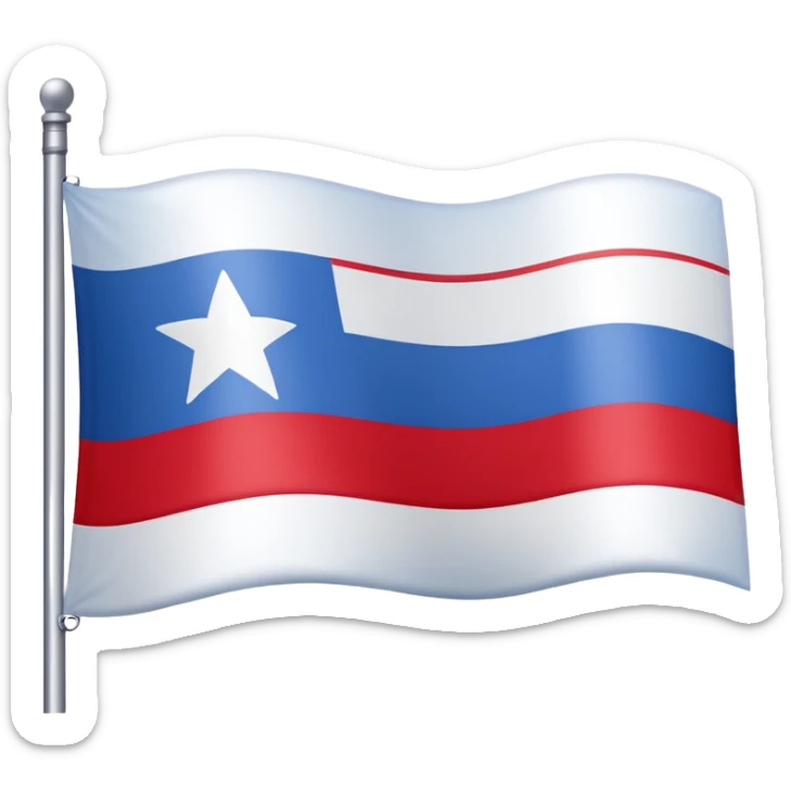 Emoji du drapeau de la Yougoslavie avec un drapeau en ligne comme celui de l’Allemagne avec en haut du bleu au milieu du blanc avec un étoile et en bas du rouge  sticker