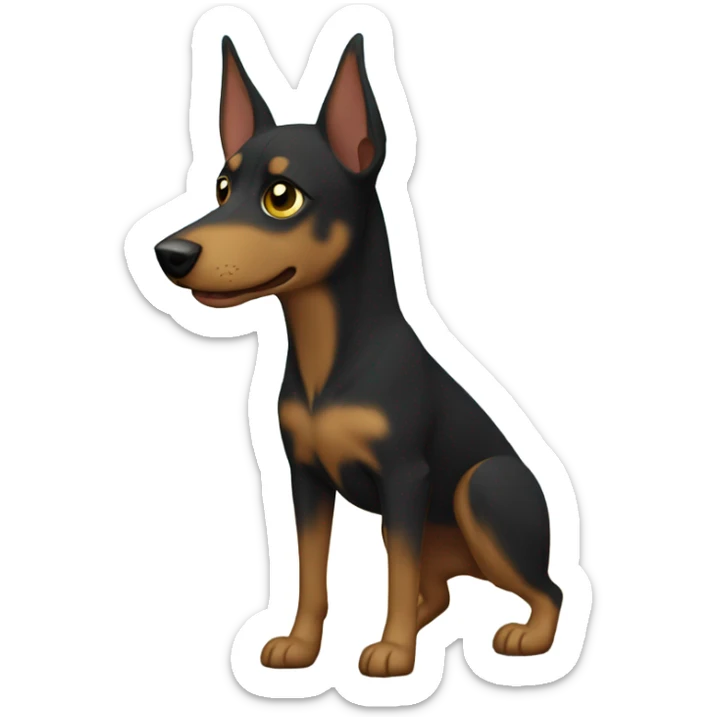 outdoor australian kelpie coffee color white chest and chin yellow eyes sticker