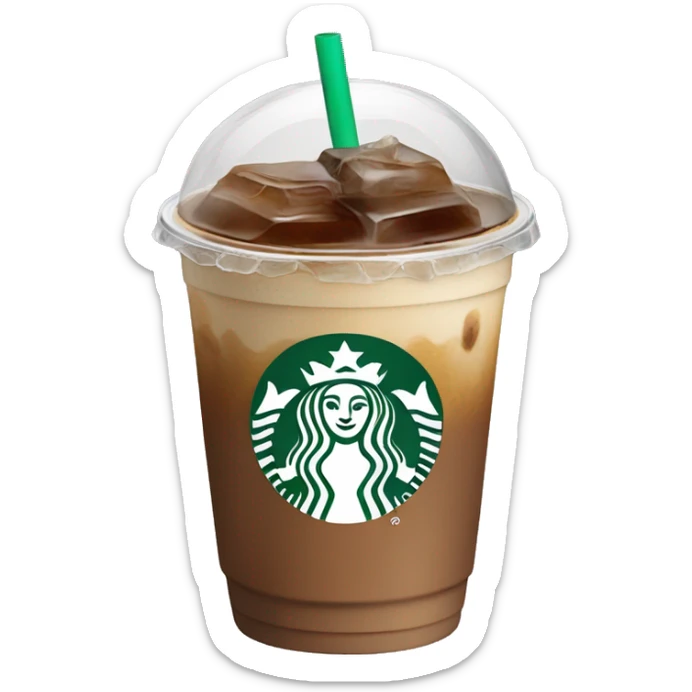 Starbuck ice coffee with ice cubes sticker