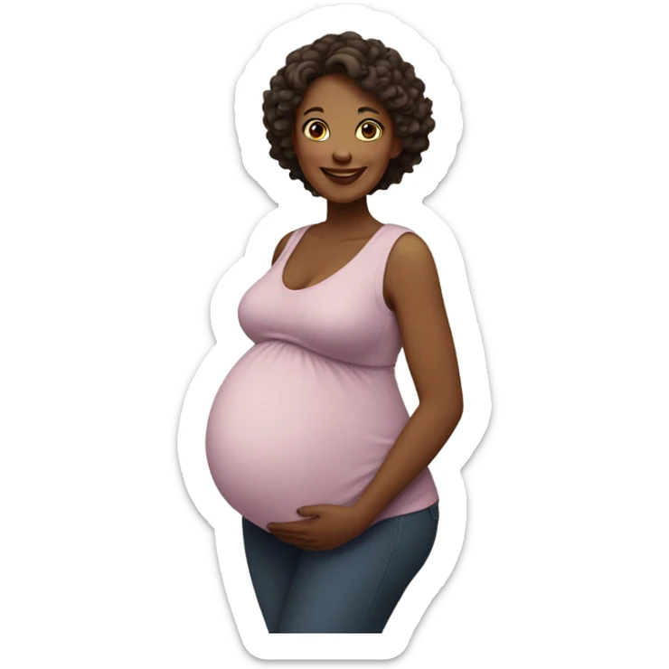 pregnant older woman sticker
