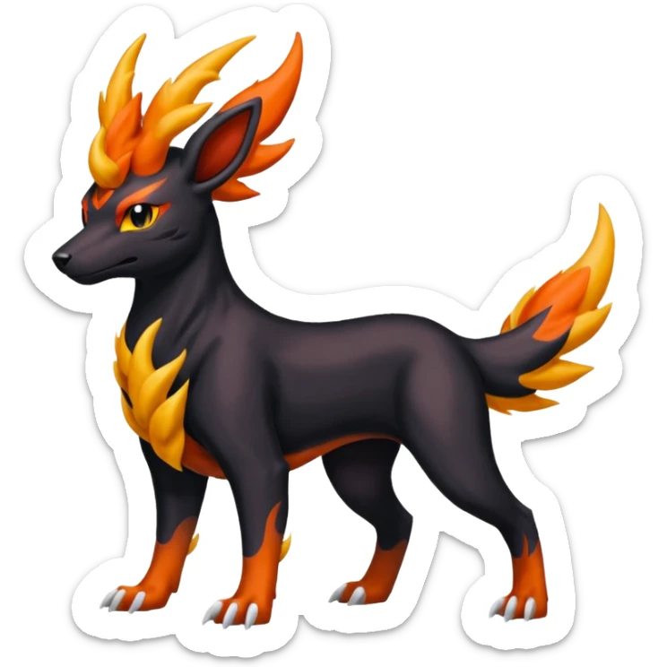 
Canine-Houndoom-Amaura-Salandit-Noibat-Flareon-Fakémon-fusion (full body) sticker