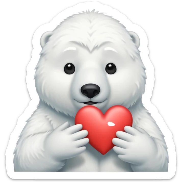 🩵🐻‍❄️ crea un oso así pero que sea polar y que tengas el corazon en medio sticker