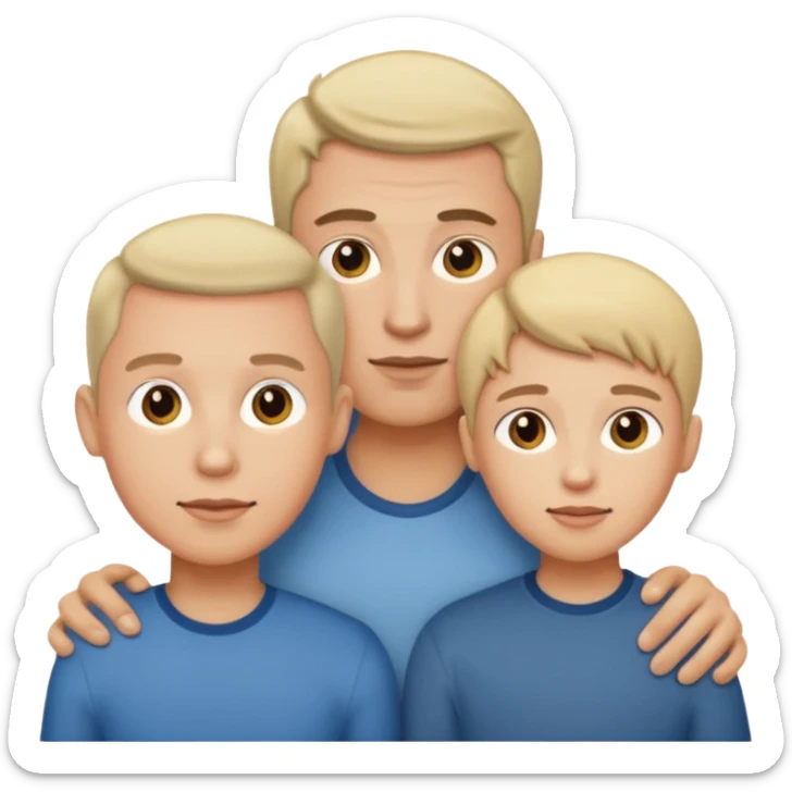 A family of a man, a woman and a boy  sticker