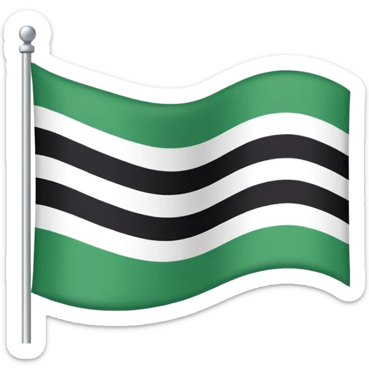I want a flag as a emoji its made by three colours white green and black 🤍💚🖤its like that colours sticker