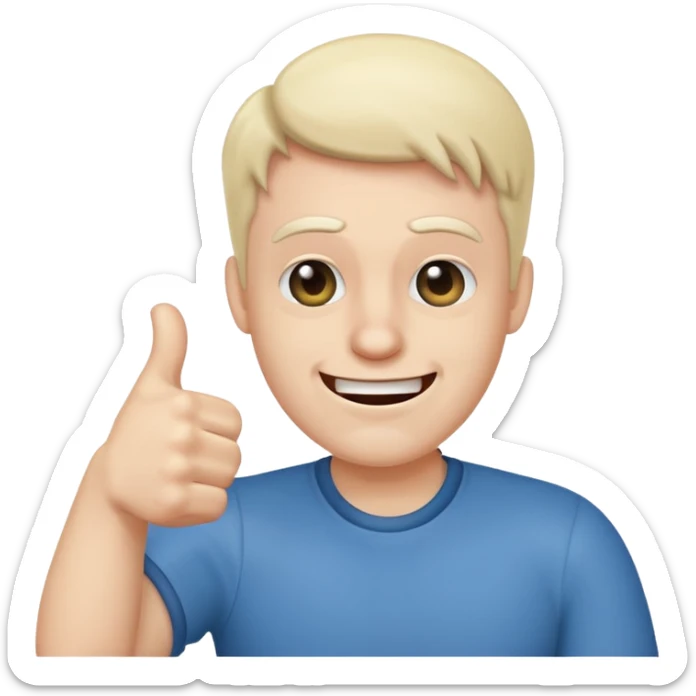 Buat gambar those bad tings guy dari sml yg sedang senang dan berikan jempol sticker