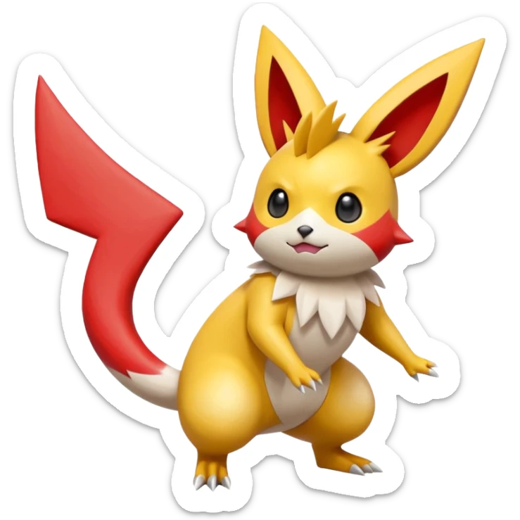 Victini-Pichu-Raichu-Zangoose-Fakémon-hybrid-creature (full body)  sticker