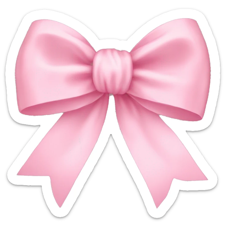 light pink ribbon bow sticker