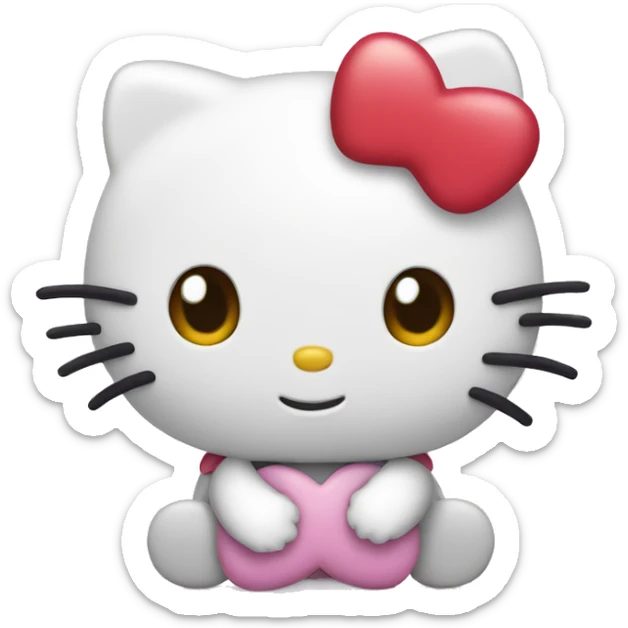 hello kitty with heart sticker