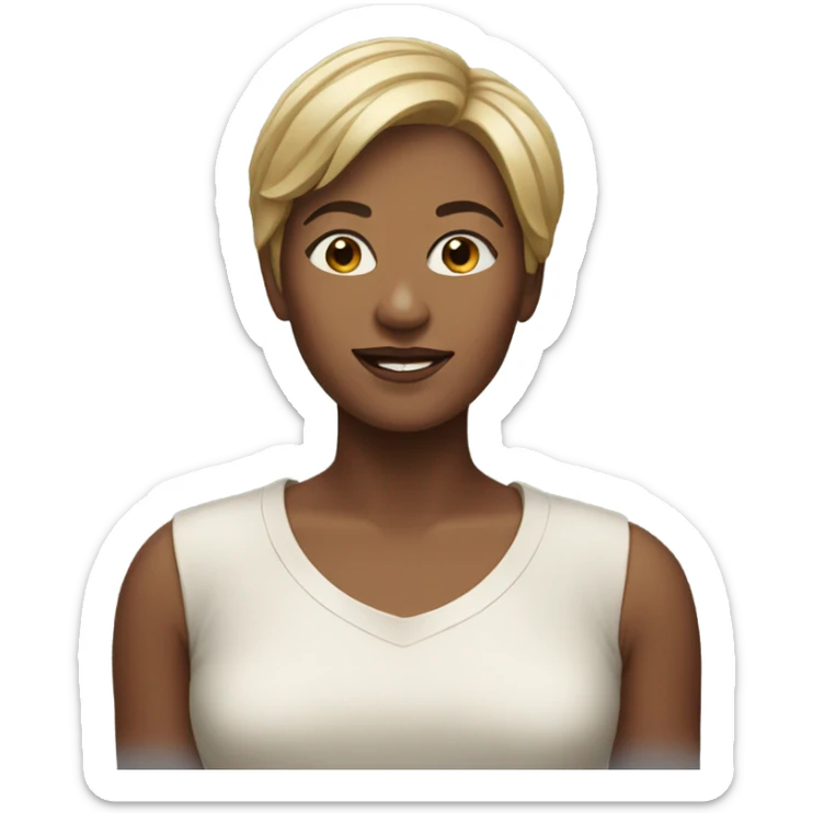 realistic portrait of woman with short hair sticker